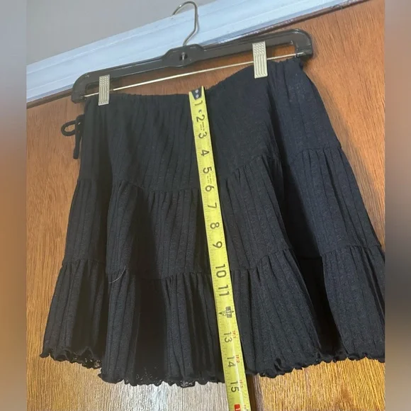 J Valdi Black Bikini Coverup Skirt Pool Beach Cover Sheer Adjustable Tie Sz S - Picture 7 of 8